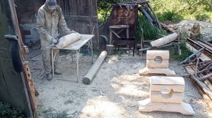 Садовая мебель из бревен .Лесная мебель.