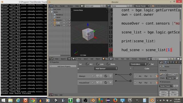 UPBGE - Display Name of Selected Object in Other Scene Python смотреть онлайн