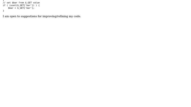 Code Review: PHP Custom $_GET checker function performance смотреть онлайн