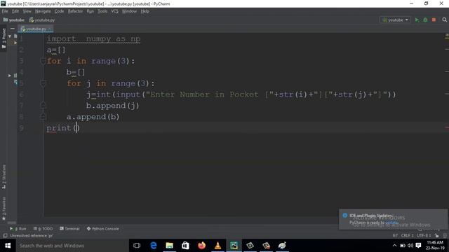 Sum Of Diagonal Elements Of A Matrix Python Numpy || Python Data Analysis (Hindi) смотреть онлайн