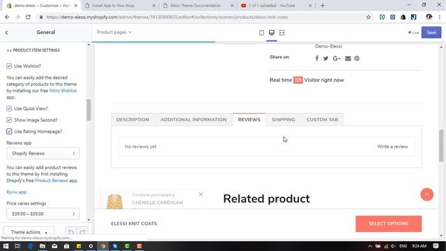 Elessi Shopify Theme - Product item setting смотреть онлайн