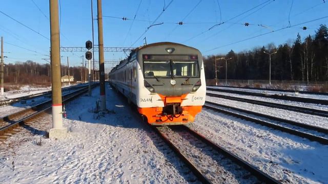 Электропоезд ЭД4М-0470 ЦППК станция Бекасово-1 8.12.2020 смотреть онлайн