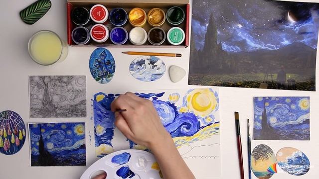 Звездное небо ✍ Уроки рисования онлайн смотреть онлайн