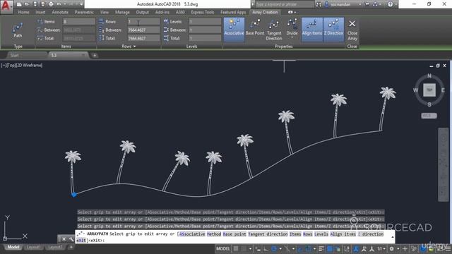 Autodesk Autocad - Path Array - Video 41 смотреть онлайн