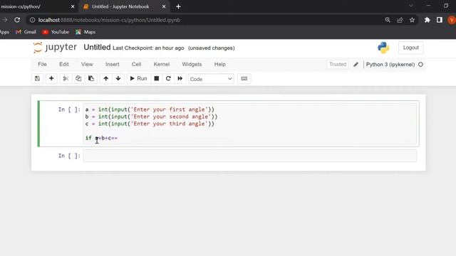 Python program to check if the given 3 angles can form a triangle or not. смотреть онлайн