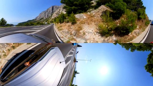 Makarska Riviera Panoramic road Jadranska magistrala Живописная дорога вдоль моря 360° Video смотреть онлайн