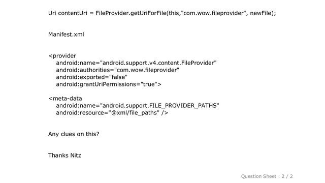 Android : Android: FileProvider IllegalArgumentException Failed to find configured root that contai смотреть онлайн