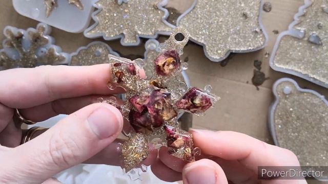 #126 Resin Rose Petal Gold Decorations #glitter #resin #rose смотреть онлайн