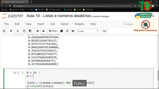AULA 10 - Listas e Números aleatórios - Explorando Python смотреть онлайн