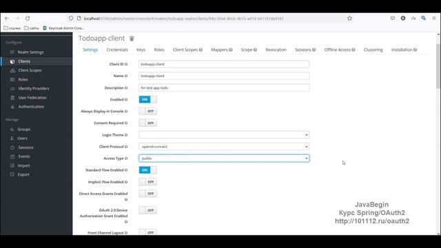 OAuth2 и KeyCloak: настройка confidential в KeyCloak (2022) смотреть онлайн