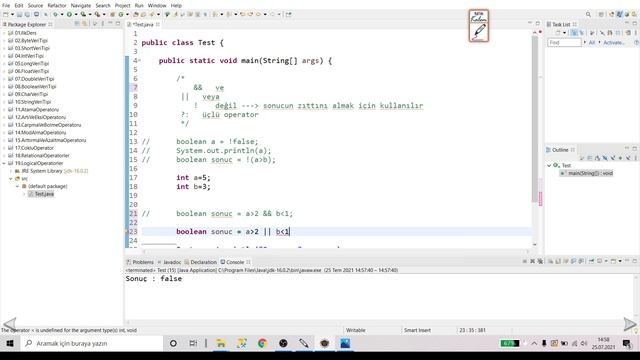 14) Java Dersleri : Mantıksal Operatörler [Logical Operators] | OPERATORS | JAVA | ECLİPSE смотреть онлайн