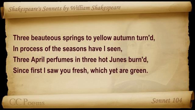 Sonnet 104 by William Shakespeare смотреть онлайн