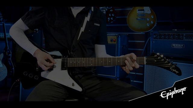 Epiphone Explorer Ebony sound & review. смотреть онлайн