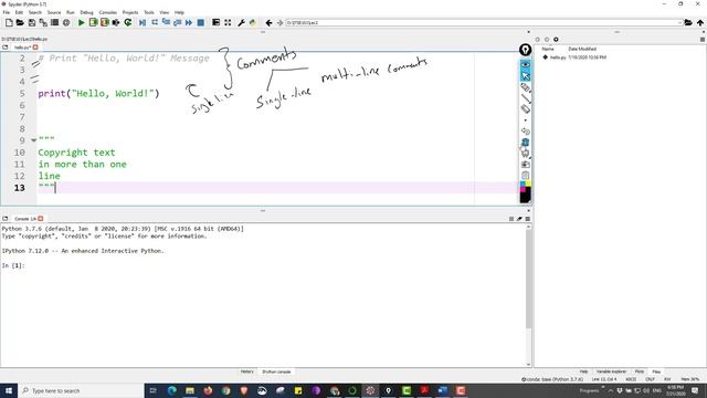 Lecture 2 First Steps with Python Programming - Part 2 Explaining The Hello World Program смотреть онлайн