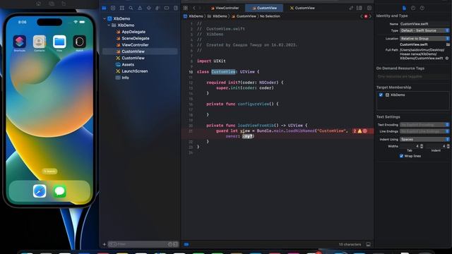 Верстка с помощью Xib(Nib) файлов | Swift, Xcode смотреть онлайн