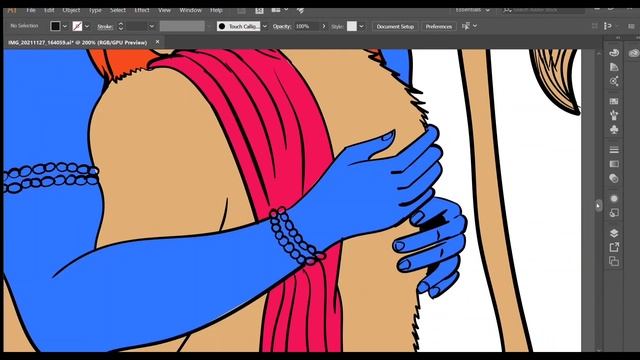 How To Draw And Color In Adobe Illustrator | Ai Art | Digital Drawing| Lord  Rama & Hanuman