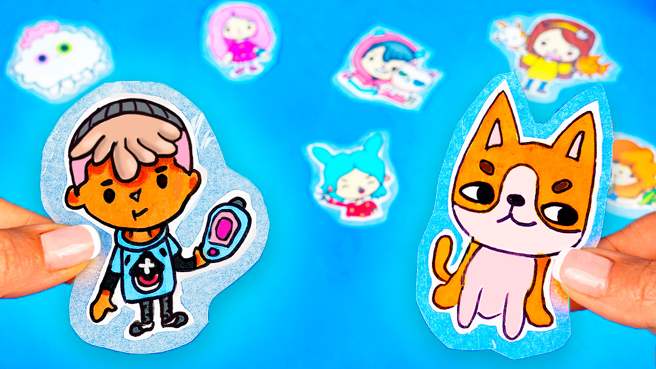 Как сделать наклейки Тока Бока своими руками Стикеры из бумаги Diy stickers Toca Boca life смотреть онлайн
