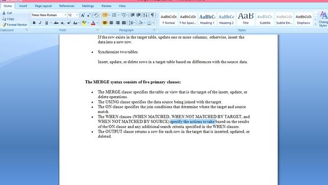 SQL Merge Statement смотреть онлайн