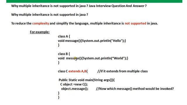 Multiple inheritance in Java Not Supported смотреть онлайн