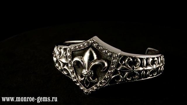 Серебряный браслет лилия