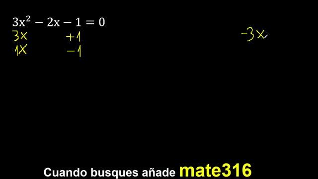 3x^2-2x-1=0 ecuacion cuadratica , grado 2 , segundo grado , 3x2-2x-1=0 смотреть онлайн