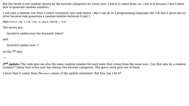 Databases: Update all rows from a table with random foreign key from another table смотреть онлайн