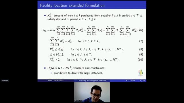 ETC: Extended formulation and valid inequalities for the multi-item inventory lot-sizing problem смотреть онлайн