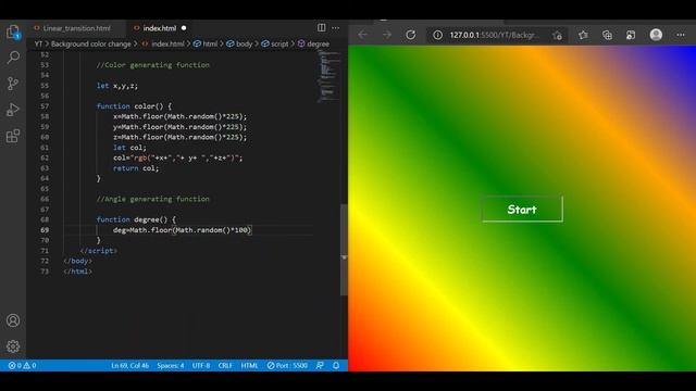 Dynamic background | Random Color in linear gradient |web Development | The Random Post смотреть онлайн