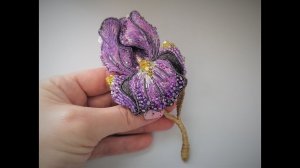 Брошь цветок Ирис. Мастер-класс. Автор Марина Кадуцкая.