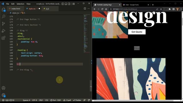 How to create Portfolio landing page || HTML, CSS & Vanila Js. смотреть онлайн
