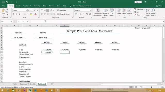 PROFIT AND LOSS DASHBOARD IN EXCEL | EXCEL FORMULA SUMIFS | PROFIT & LOSS STATEMENT | EXCEL FORMULA смотреть онлайн