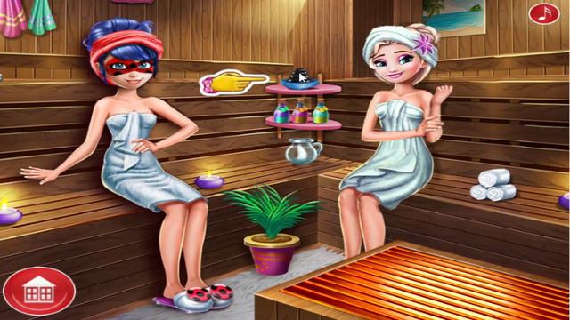 Игра Леди Баг м Эльза В Сауне . Леди Баг Лучшие игры смотреть онлайн