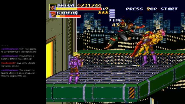 Streets of Rage Remake 5.2 - Shiva 2, Mania 1cc, 1 life start (Custom music) смотреть онлайн