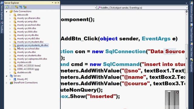 Inserting data into database table using C# смотреть онлайн