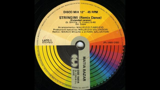 Matia Bazar Antonella Ruggiero - Stringimi ext. rem /Stringimi Remix strumentale (Singolo1989) смотреть онлайн