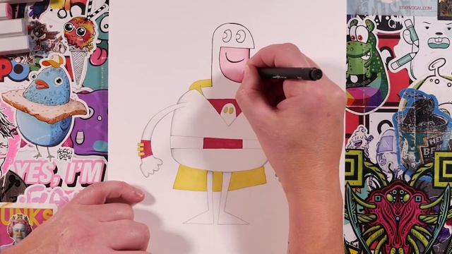 How to draw Space Ghost Kaufenberg style with Spectrum Noir pens! смотреть онлайн