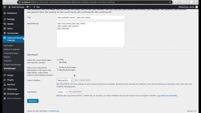iCal Import in den Buchungskalender - WordPress Plugin Advanced Booking Calendar смотреть онлайн