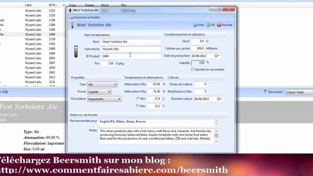 Beersmith : Gérer la liste d'ingrédients смотреть онлайн
