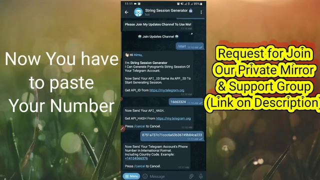 How To Make Telegram Seasion String with Telegram Bot смотреть онлайн