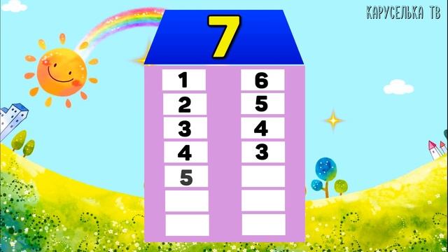 Состав ЧИСЕЛ до 10 Домики / МАТЕМАТИКА для детей