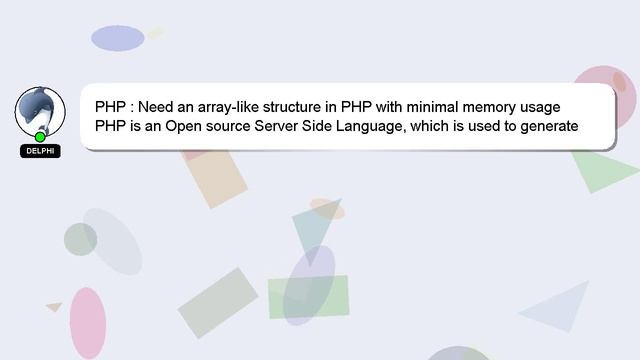 PHP : Need an array-like structure in PHP with minimal memory usage смотреть онлайн