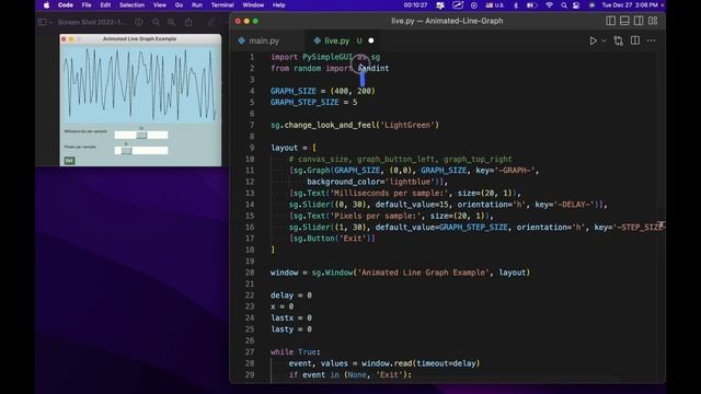 PySimpleGUI - Animated Line Graph смотреть онлайн