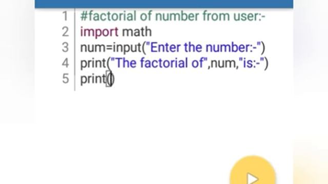 how to find factorial of a number in python смотреть онлайн