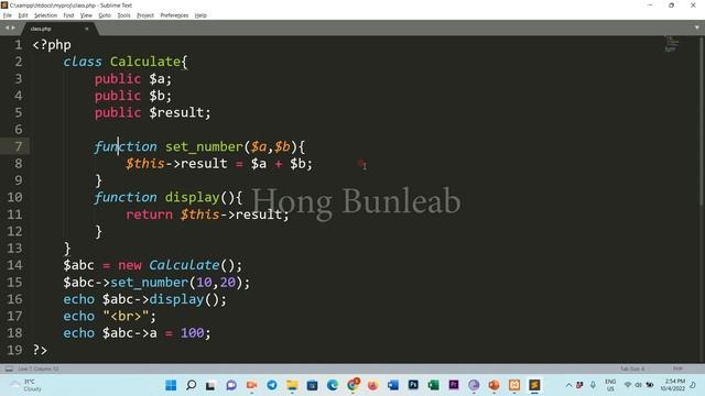 PHP for Beginners | Class and Object - Ep 04 [Hong Bunleab] смотреть онлайн