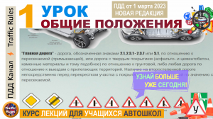 Урок пдд №1 Основные положения. Лекции онлайн для учащихся автошкол и подготовки к экзаменам в гибдд