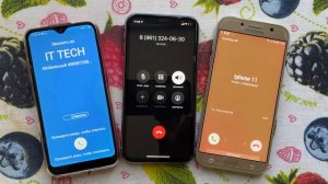 Incoming/outgoing Call IPhone 11 vs Samsung A01 vs Galaxy A7 (2017)