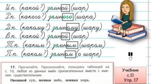 Урок 2. Склонение имен прилагательных. 4 класс.