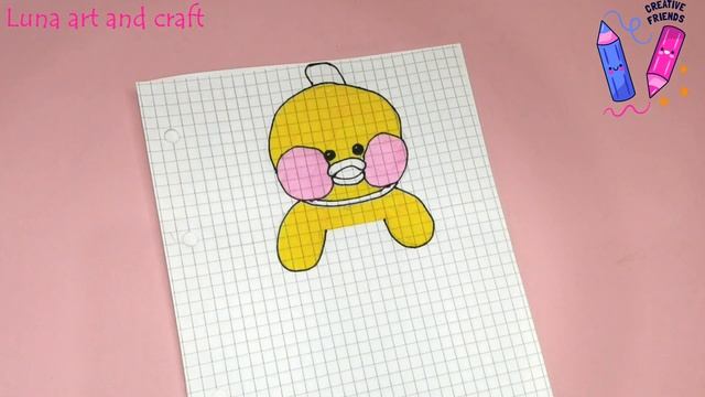 Рисунки для срисовки Как нарисовать уточку Лалафанфан Идеи для личного дневника Рисунки по клеточка смотреть онлайн