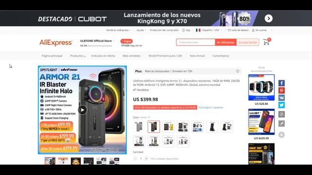 NUEVO TELÉFONO INDESTRUCTIBLE CON POTENTE ALTAVOZ - ULEFONE ARMOR 21 + SORTEO MUNDIAL смотреть онлайн