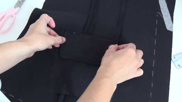 Карман в рамку с клапаном \ Карман нагрудный / Шью жакет Ноэль по выкройке Vikisews смотреть онлайн